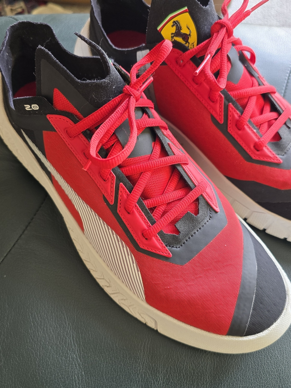 Puma Red and Black Athletic Sneakers with White Accents